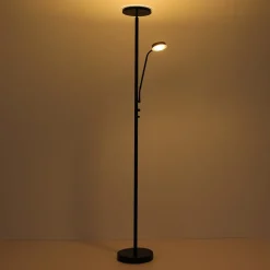 LED-gulvlampe Ernst med fleksibel arm, svart