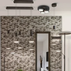 LED-gulvlampe Franklin, sensordimmer, antrasitt