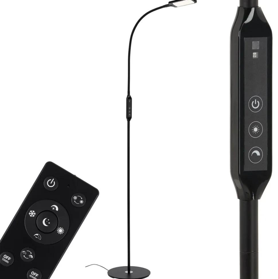 LED-gulvlampe Office Remote, svart, dimbar, CCT