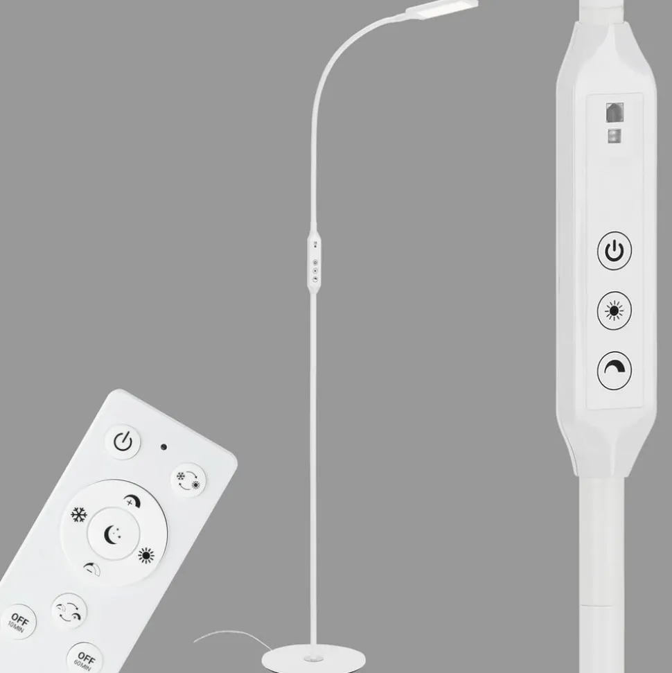 LED-gulvlampe Office Remote, fjernkontroll, hvit