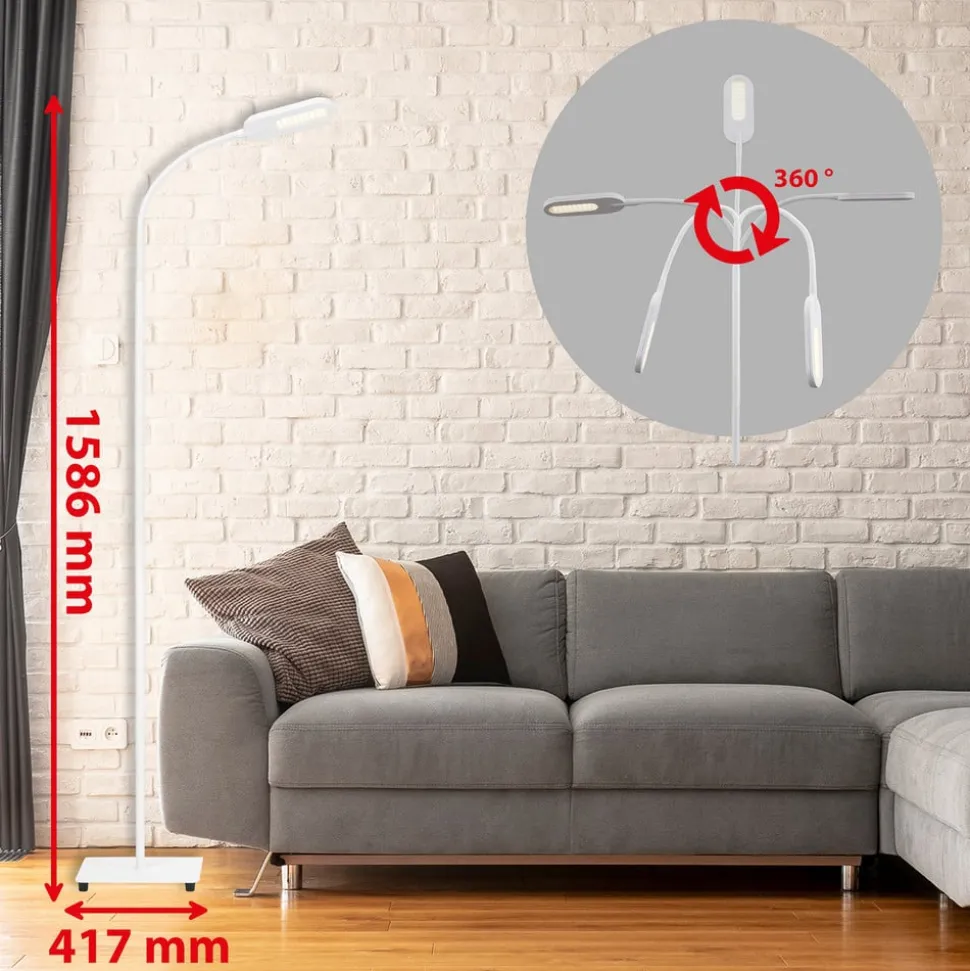 LED-gulvlampe Office Step, hvit, dimbar, CCT