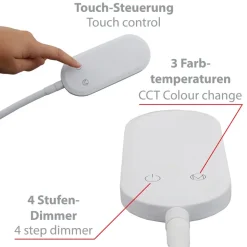 LED-gulvlampe Office Step, hvit, dimbar, CCT