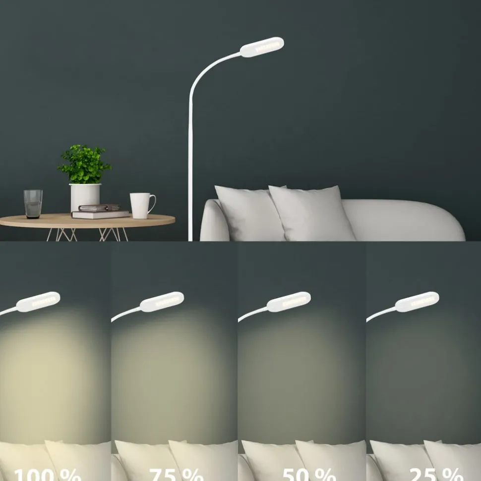 LED-gulvlampe Office Step, hvit, dimbar, CCT