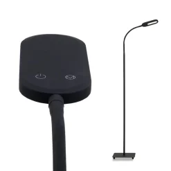 LED-gulvlampe Office Step, dimbar, svart