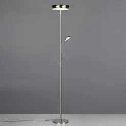 LED-gulvlampe Palermo, matt nikkel, fjernkontroll, minne