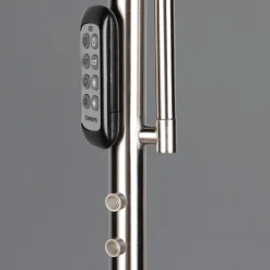 LED-gulvlampe Palermo, matt nikkel, fjernkontroll, minne