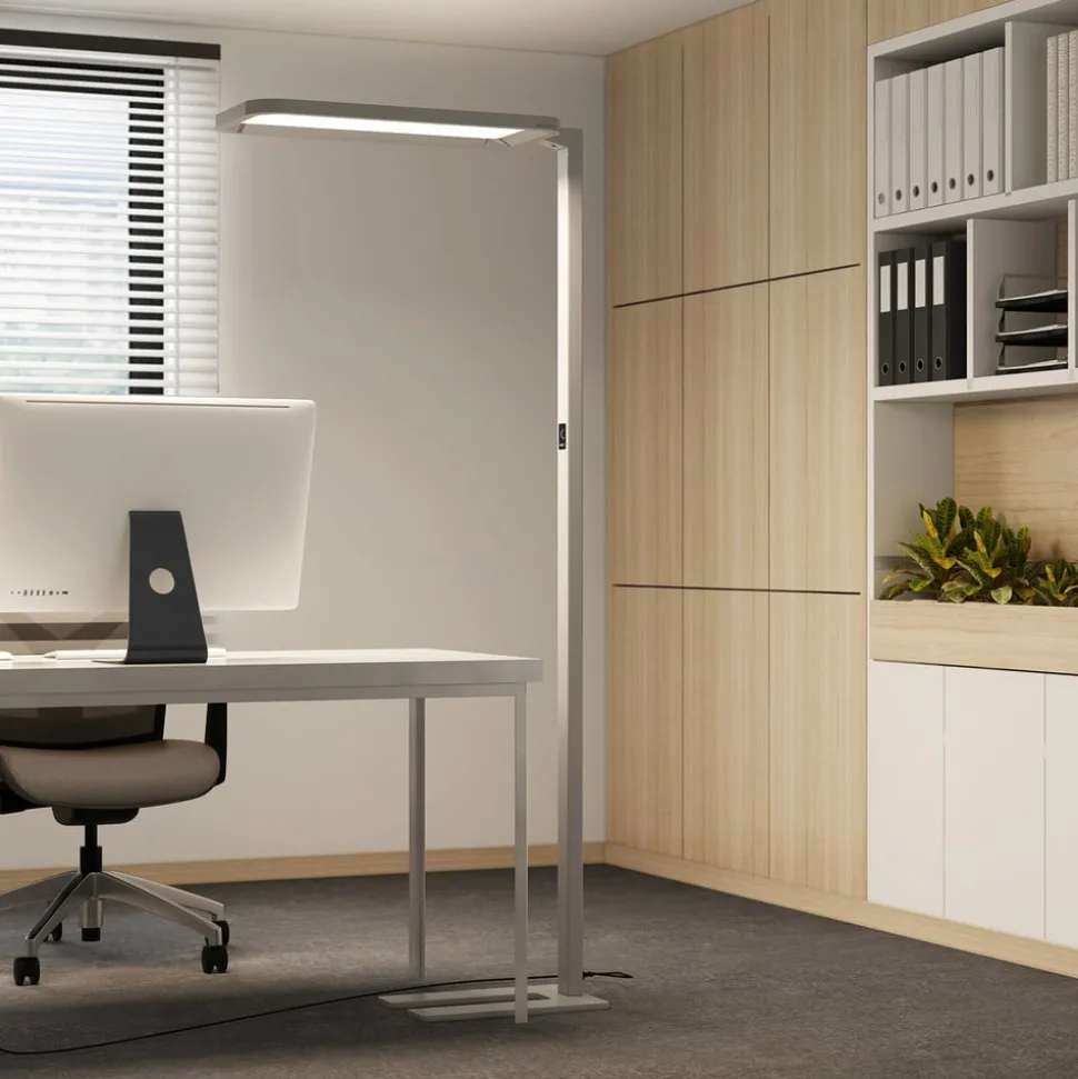 LED-gulvlampe til kontor Nelus Neo, dimmer/sensor