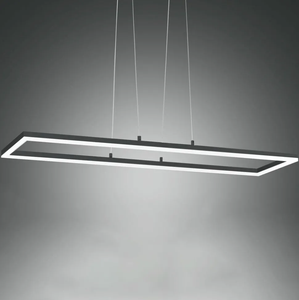 LED-hengelampe Bard, 92x32 cm, antrasitt