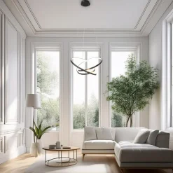 LED-hengelampe Empoli, metall, svart, 4.000 K