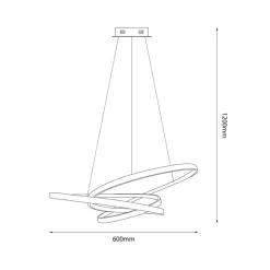 LED-hengelampe Empoli, metall, svart, 4.000 K