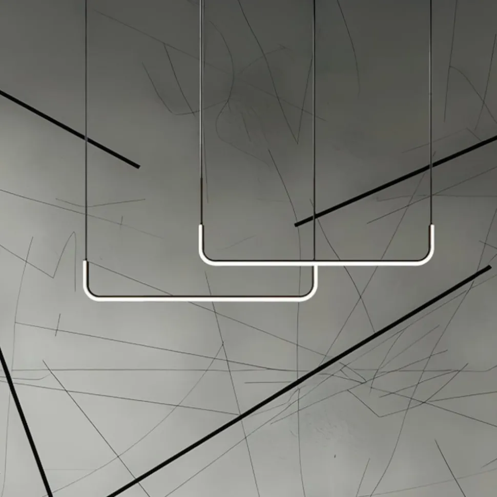 LED-hengelampe Horizon, metall, svart, 4.000 K