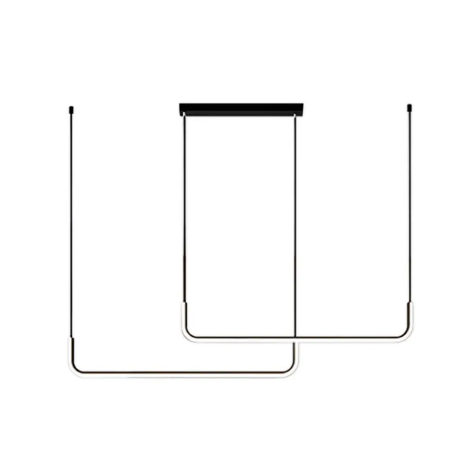 LED-hengelampe Horizon, metall, svart, 4.000 K