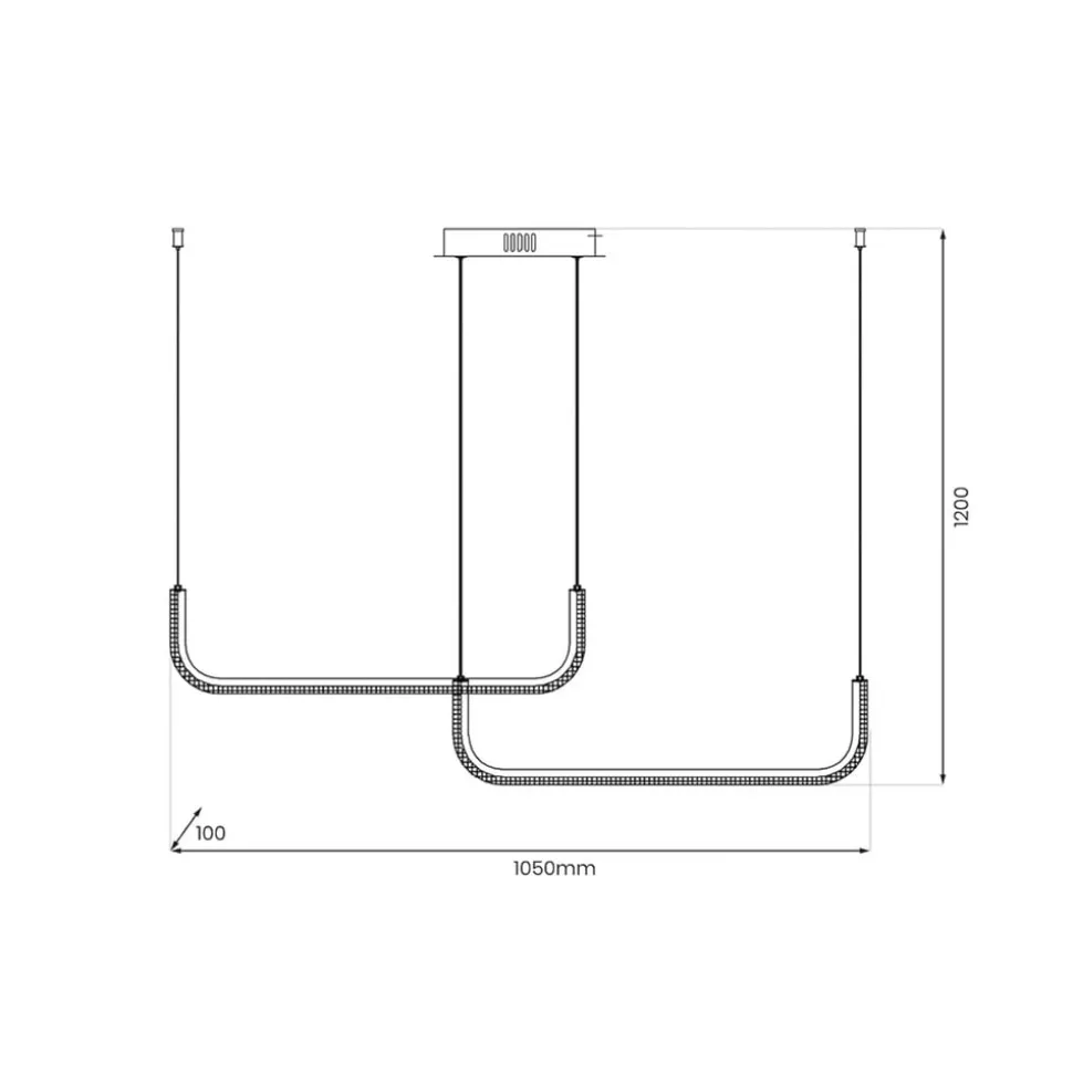 LED-hengelampe Horizon, metall, svart, 4.000 K
