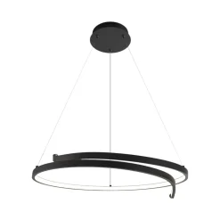 LED-hengelampe Lorenzo, metall, svart, 4.000 K