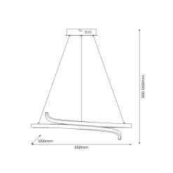 LED-hengelampe Lorenzo, metall, svart, 4.000 K