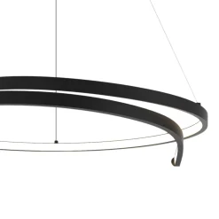 LED-hengelampe Lorenzo, metall, svart, 4.000 K