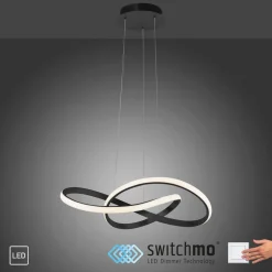 LED-hengelampe Maria, 3-trinns dimbar, svart