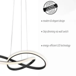 LED-hengelampe Maria, 3-trinns dimbar, svart