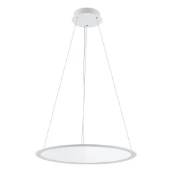 LED-hengelampe PANEL, hvit, Ø 63 cm, metall, CCT, dimbar, 50 W