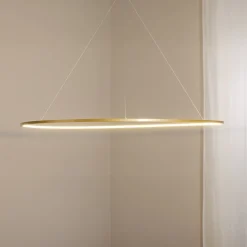 LED-hengelampe Saturno, Ø 120 cm, gullfarget, 1 lyskilde, 4.000 K