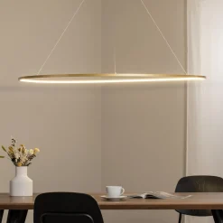 LED-hengelampe Saturno, Ø 120 cm, gullfarget, 1 lyskilde, 4.000 K
