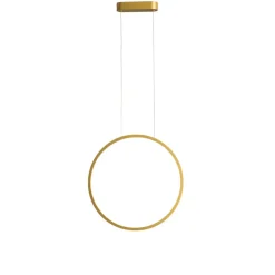 LED-hengelampe Saturno vertikal, gull, Ø 50 cm, metall