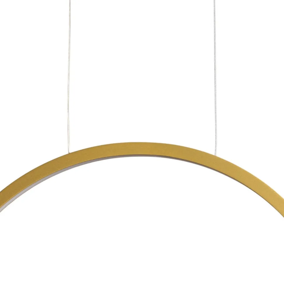 LED-hengelampe Saturno vertikal, gull, Ø 50 cm, metall