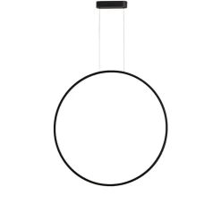 LED-hengelampe Saturno vertikal, svart, Ø 80 cm, metall