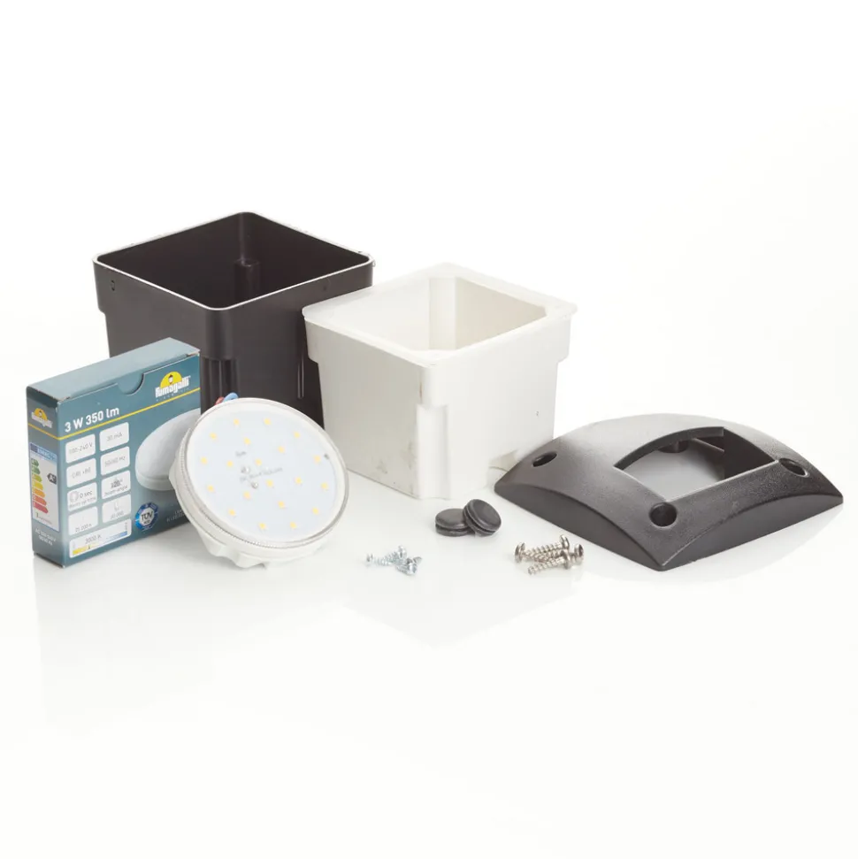 LED-innbyggingslampe Leti 100 Square-ST svart CCT