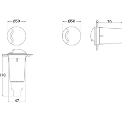 LED-innfellingslampe Aldo 1L svart/klar 3 000 K
