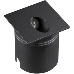 LED-innfellingslampe Aspen IP65, kantet, svart