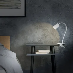 LED-klemmelampe Fleks, hvit, fleksibel, metall