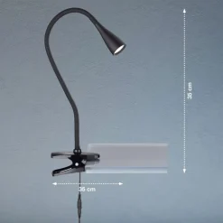 LED-klemmelampe Nox, svart