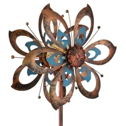 LED-lampe med jordspyd 36571, blomst, vindklokke, metall