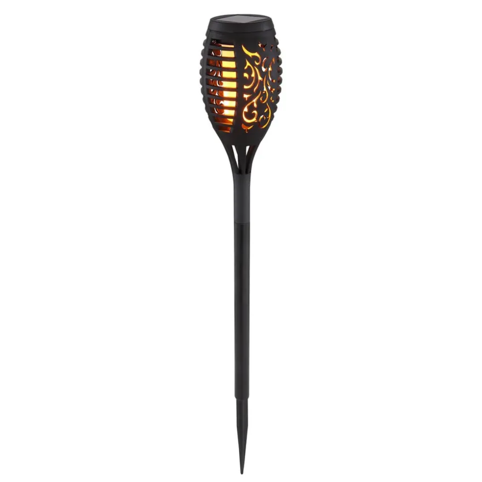 LED-lampe med jordspyd 33536-3, fakkel, svart, sett med 3 stk