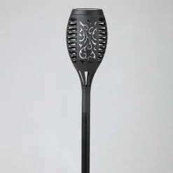 LED-lampe med jordspyd 33536-3, fakkel, svart, sett med 3 stk