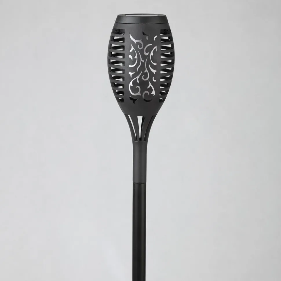 LED-lampe med jordspyd 33536-3, fakkel, svart, sett med 3 stk