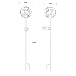 LED-lampe med jordspyd 36747, globus, rustbrun, metall