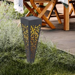 LED-lampe med jordspyd 33578-3, svart, plast, 3 stk