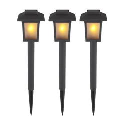 LED-lampe med jordspyd 33577-3, svart, plast, 3 stk