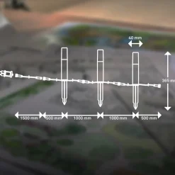 LED-lampe med jordspyd 3925032 12V 3x startpakke stål Ø 4 cm