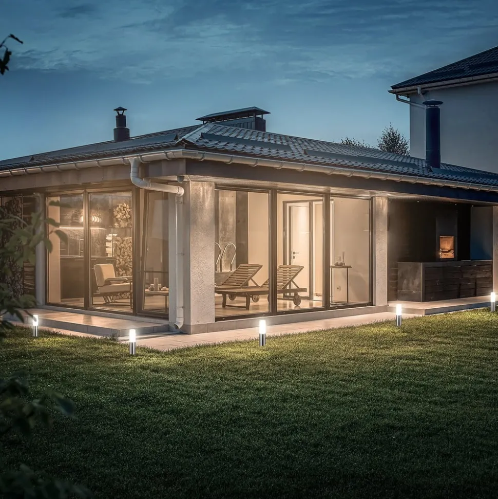 LED-lampe med jordspyd 3926032 12V 3x utvidelse stål Ø 4cm