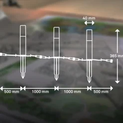 LED-lampe med jordspyd 3926032 12V 3x utvidelse stål Ø 4cm