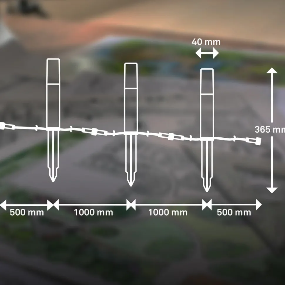 LED-lampe med jordspyd 3926032 12V 3x utvidelse stål Ø 4cm