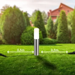 LED-lampe med jordspyd 3926032 12V 3x utvidelse stål Ø 4cm