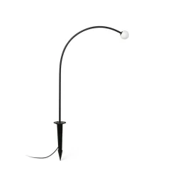 LED-lampe med jordspyd Cuca, svart, stål/glass, høyde 65 cm