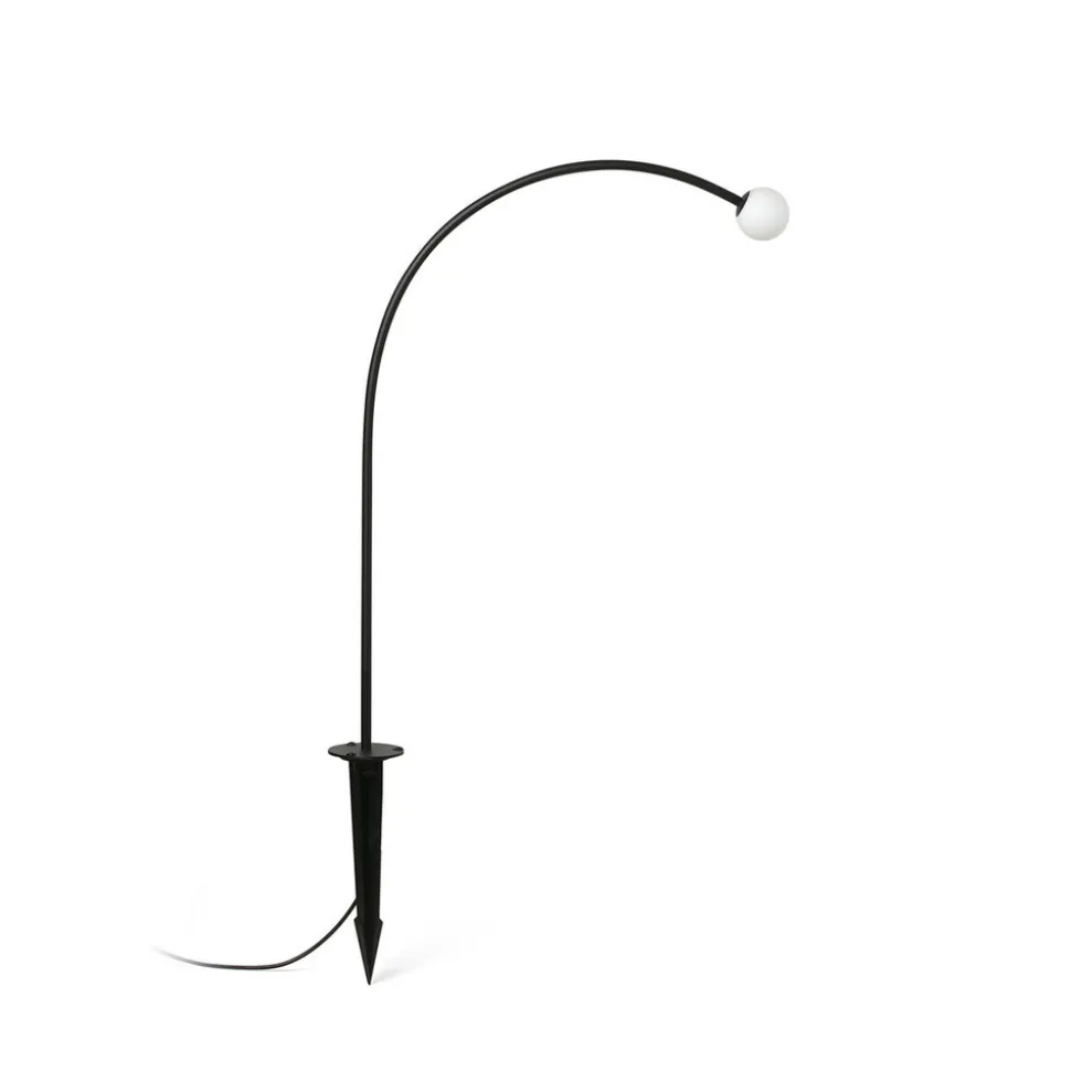LED-lampe med jordspyd Cuca, svart, stål/glass, høyde 65 cm