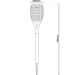 LED-lampe med jordspyd FANILO, svart, 45 cm, sett med 5 stk. IP44