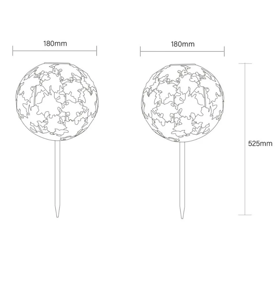 LED-lampe med jordspyd 36748S, globus, sølv, metall
