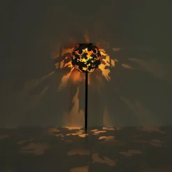 LED-lampe med jordspyd 36748S, globus, sølv, metall